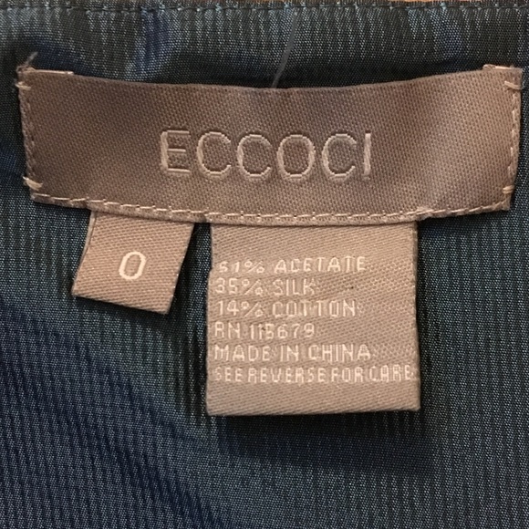 ⬇️Eccoci Silk Turquoise Asymmetric Cocktail Dress - Picture 2 of 8